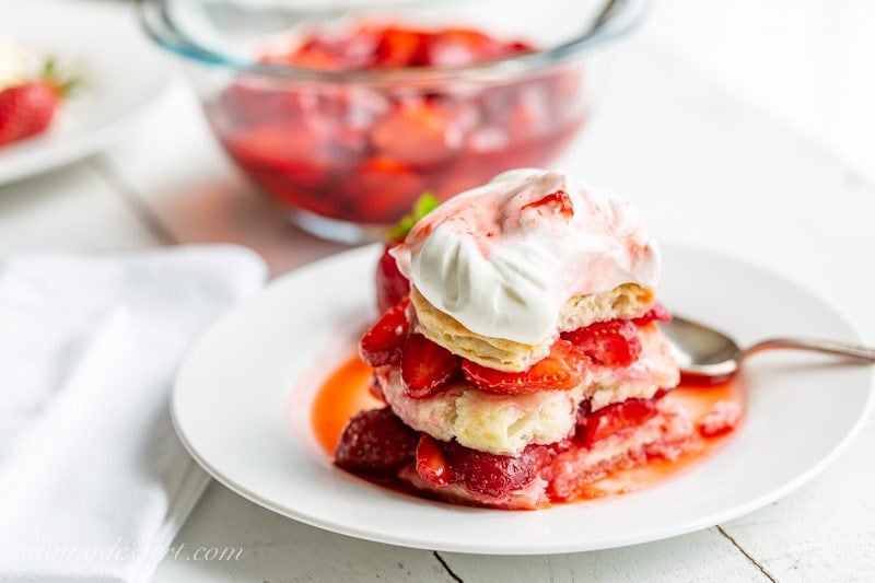 Strawberry scones with whipped cream