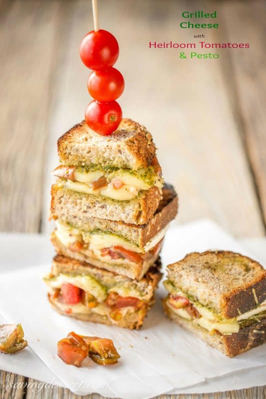 Outdoor Grilled - Grilled Cheese & Heirloom Tomato Sandwich with Pesto