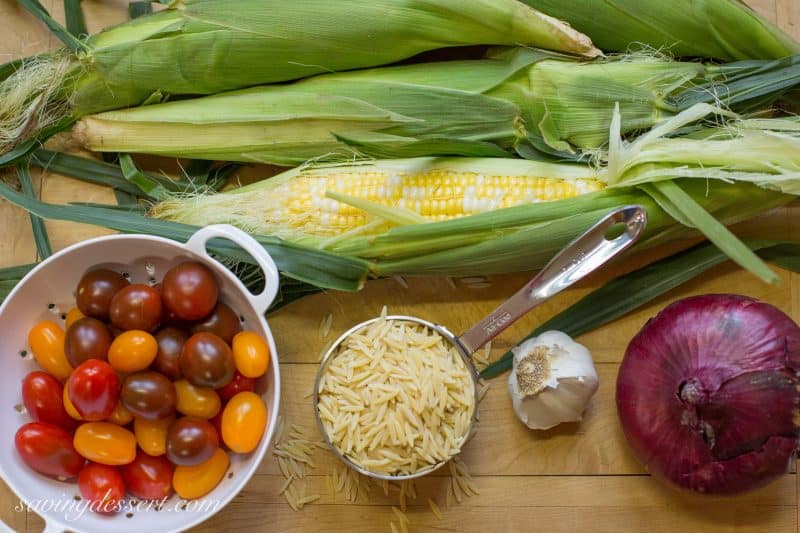 Grilled Salmon with an Orzo and fresh Corn Salad