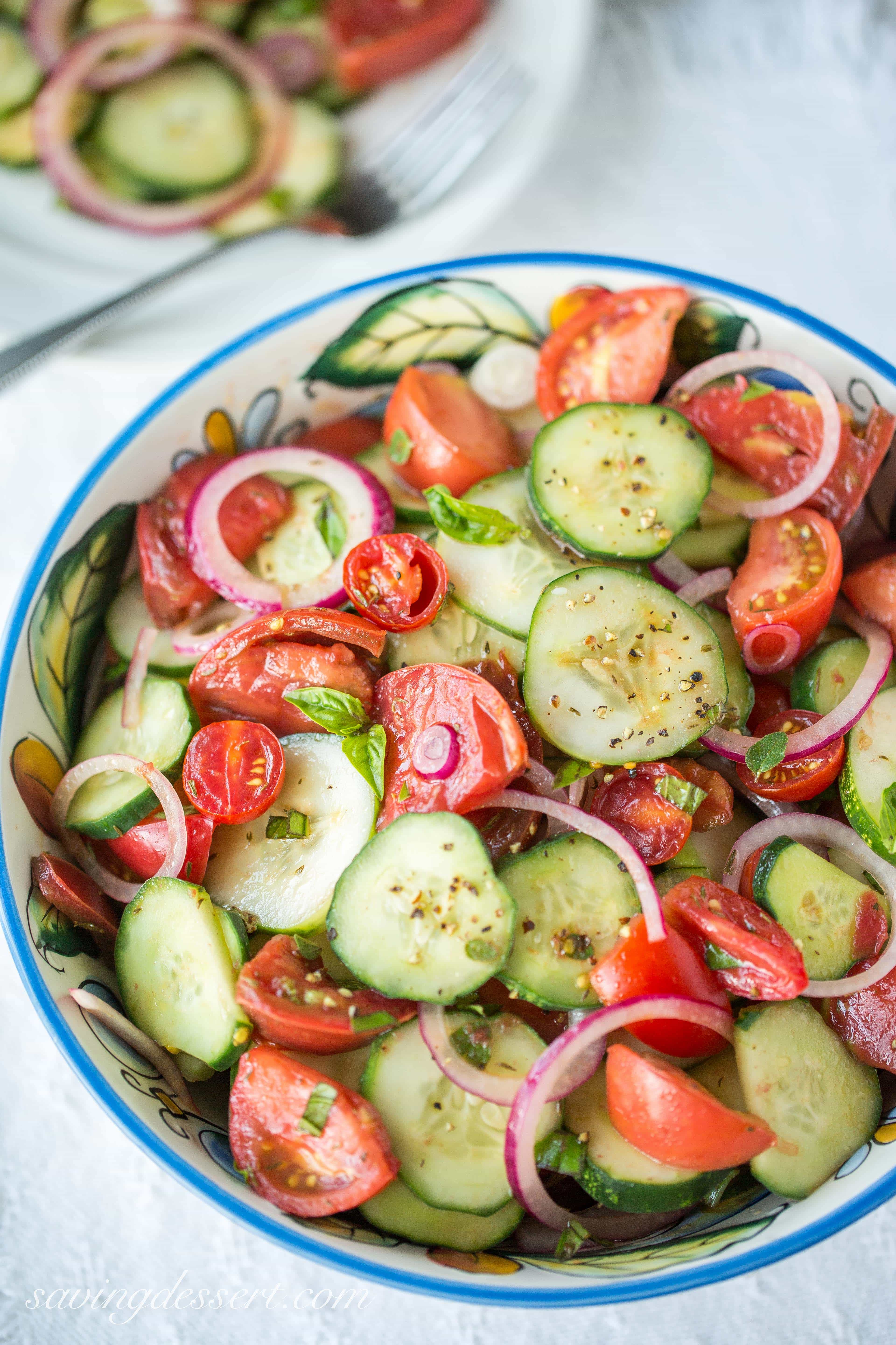 Heirloom Tomato Salad with Cucumbers & Onion (garden-to-table) - Saving ...