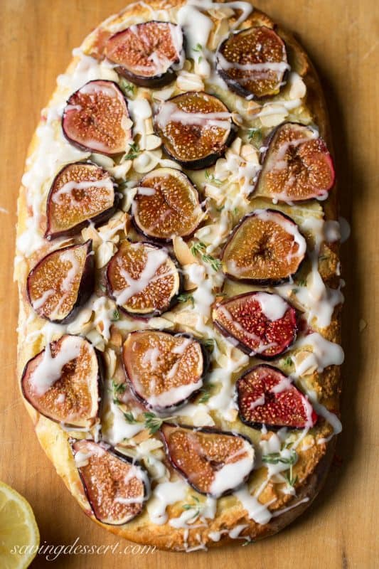 Fig & Goat Cheese Tart with lemon and thyme