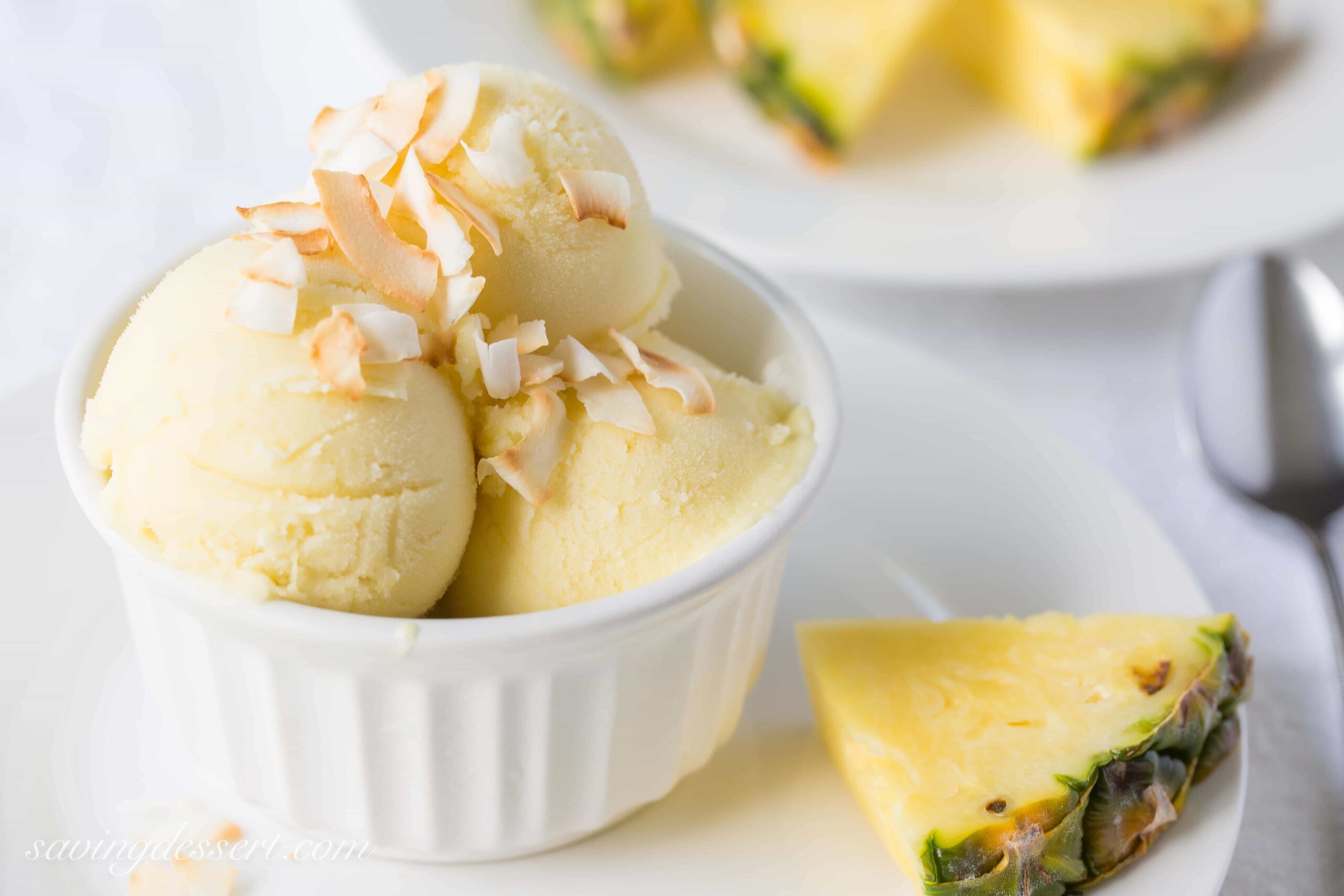 Pina Colada Sorbet - Saving Room for Dessert