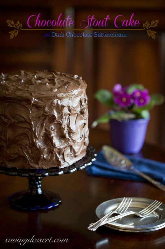 Chocolate Stout Cake with Dark Chocolate Buttercream Frosting