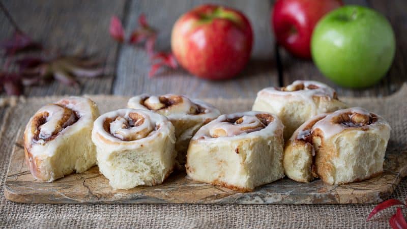 Apple Cinnamon Rolls with an Apple Cider Glaze - not too sweet but great apple flavor!