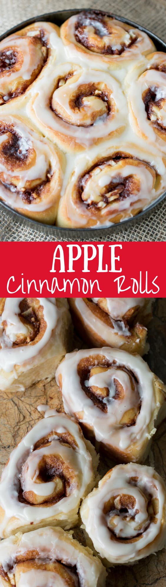 Apple Cinnamon Rolls with an Apple Cider Glaze - not too sweet but great apple flavor!  www.savingdessert.com