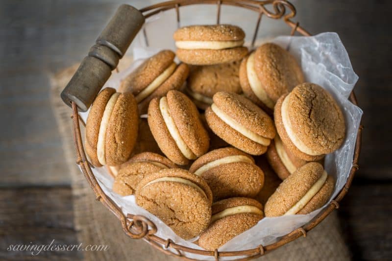 Soft Ginger Molasses Cookies with Pumpkin-Butter Buttercream
