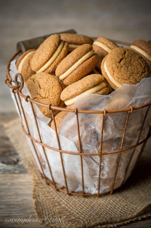 Soft Ginger Molasses Cookies with Pumpkin-Butter Buttercream