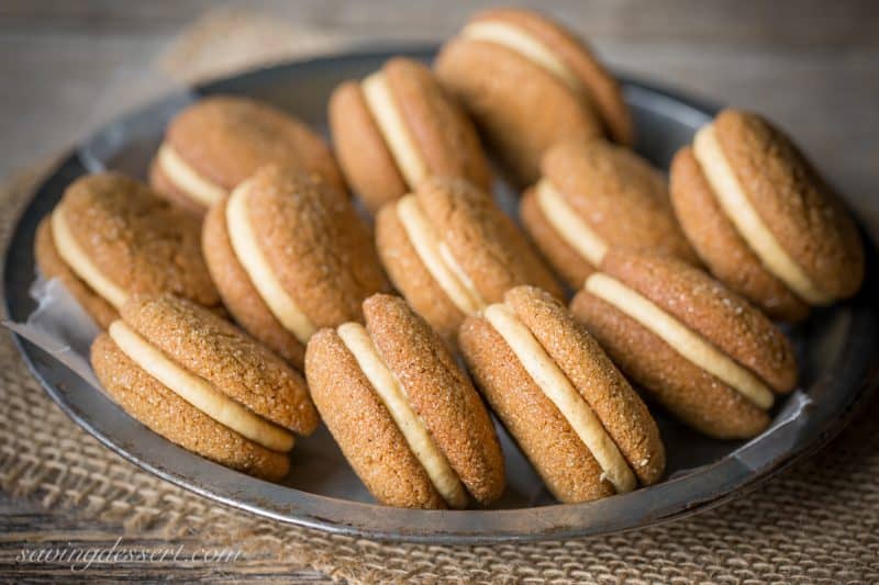 Soft Ginger Molasses Cookies with Pumpkin-Butter Buttercream