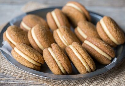 A stack of soft ginger molasses cookies