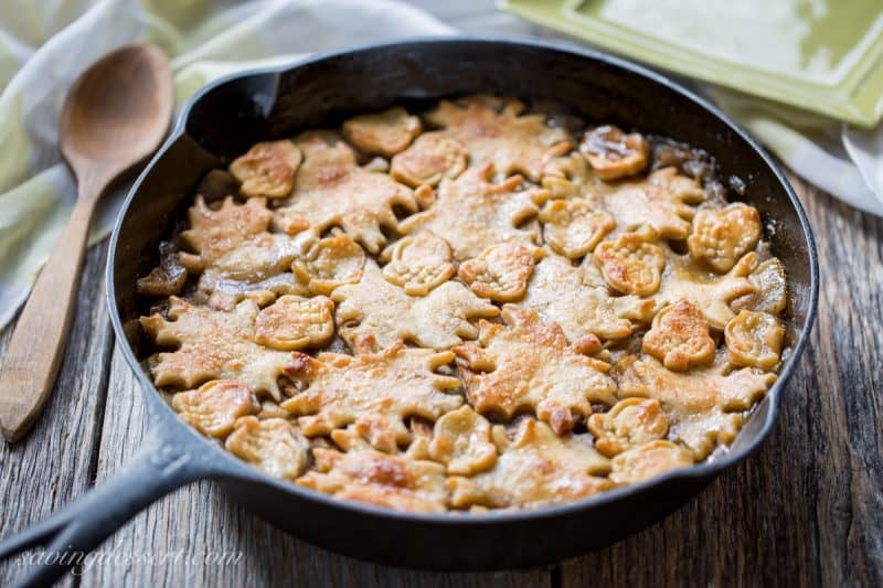 Apple Pandowdy (or Apple Pan Dowdy) - an old-fashioned skillet apple dessert with the crust pressed into the juices part-way through baking.