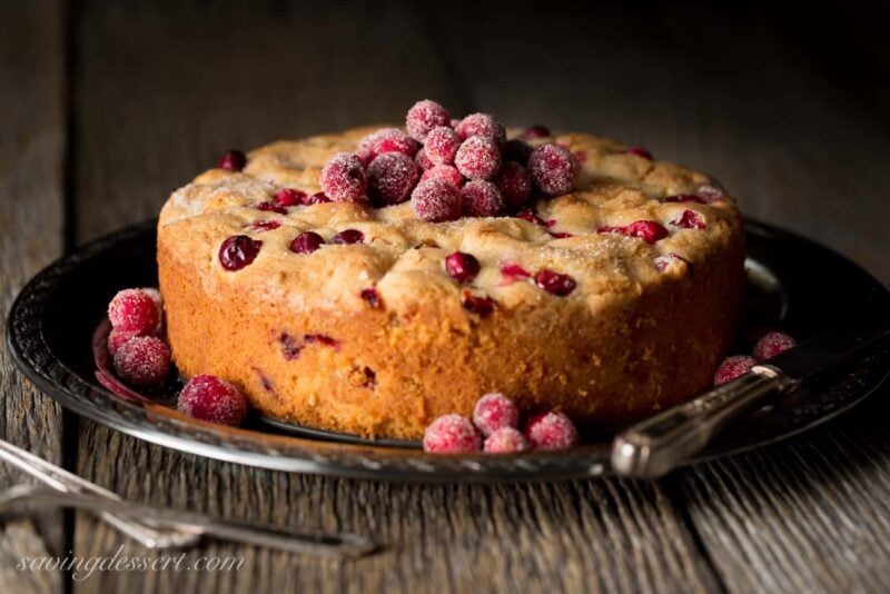 Cranberry Almond Breakfast Cake - perfect as a breakfast cake, a light dessert after lunch or an anytime snack cake.