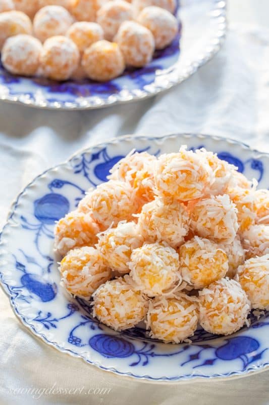 Apricot Coconut Balls - Tangy apricots and coconut combine with sweetened condensed milk for a tasty no-bake treat!