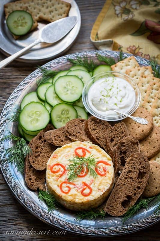 Savory Smoked Salmon Cheesecake with Horseradish-Lime Cream