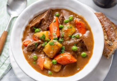 Guinness Beef Stew in a bowl.