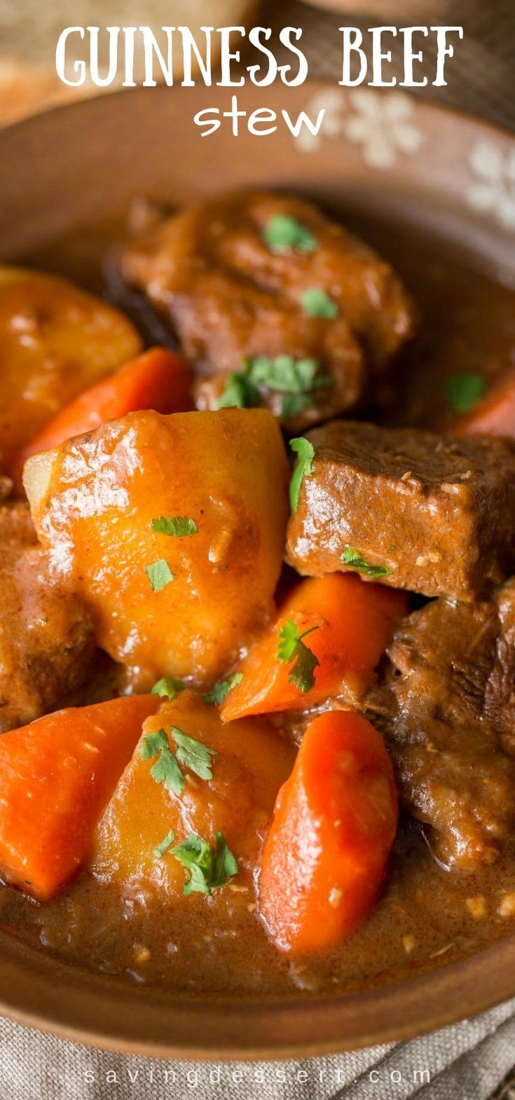  thick in addition to flavorful gravy amongst carrots in addition to potatoes Guinness Beef Stew Recipe
