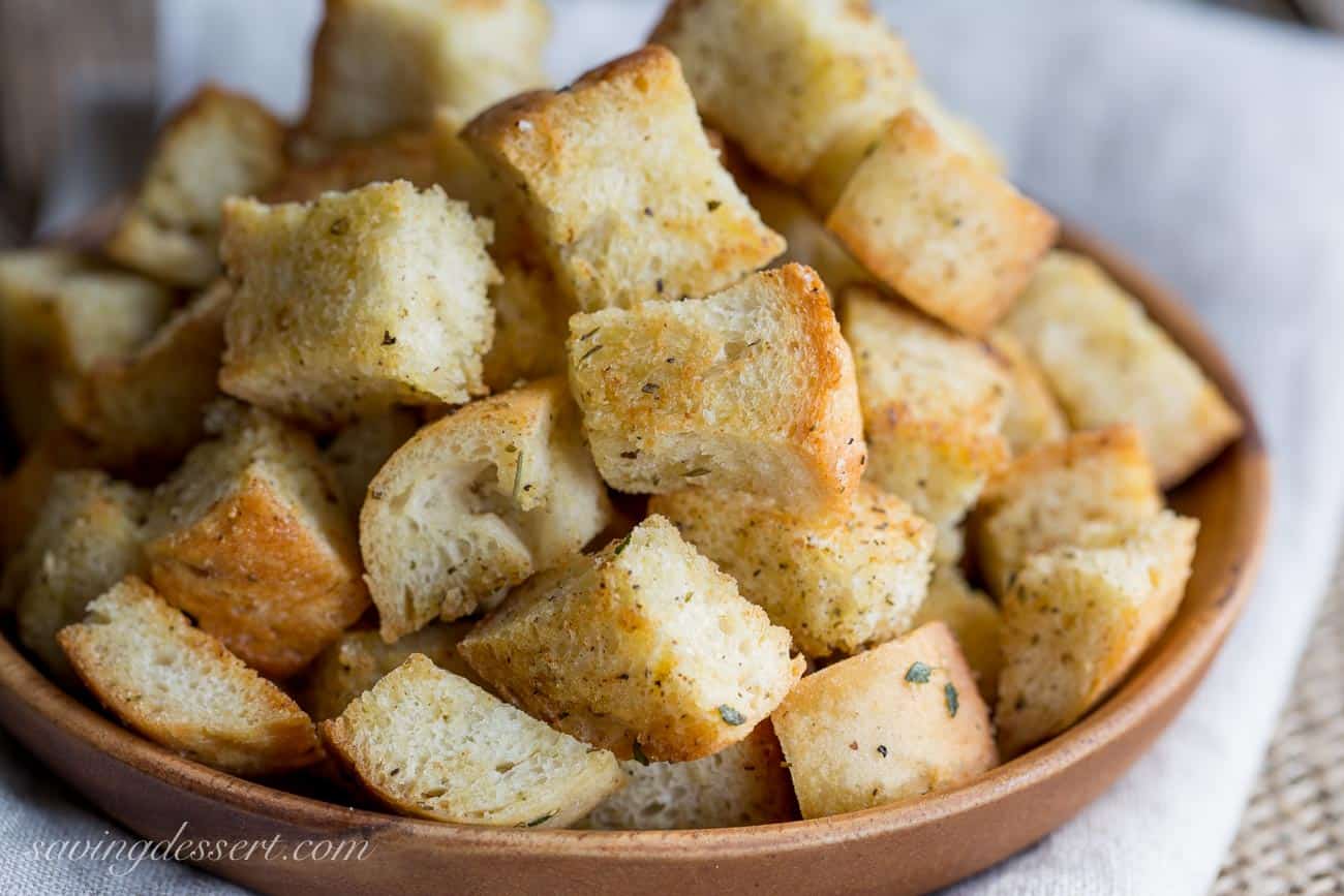 Homemade Croutons Saving Room for Dessert