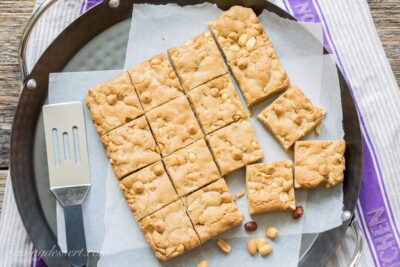 Chewy in addition to loaded amongst salty peanuts in addition to peanut butter chips Peanut Butter Blondies
