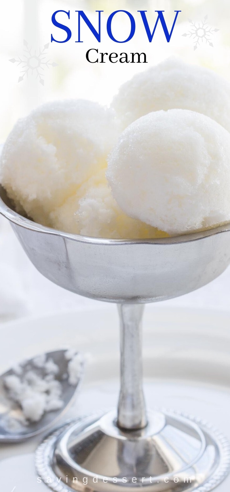 A cup filled with homemade snow (ice) cream