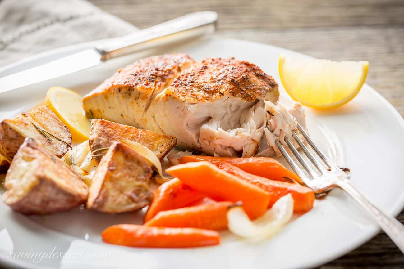 Baked Fish & Vegetables4 Saving Room for Dessert