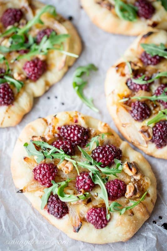 Blackberry & Brie Mini-Pizzas | www.savingdessert.com