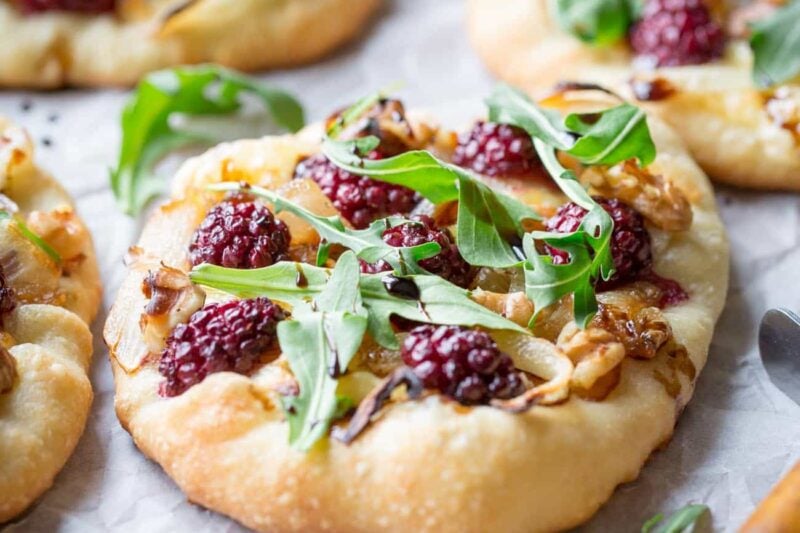 Blackberry & Brie Mini Pizzas - Saving Room for Dessert