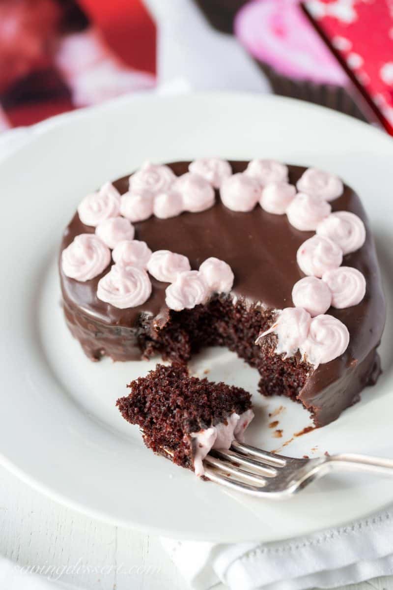 Heart Shaped Chocolate Cakes - Saving Room for Dessert