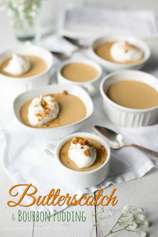 Butterscotch & Bourbon Pudding with Vanilla Bean and Bourbon Spiked Whipped Cream