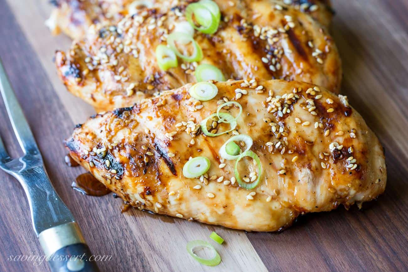 Sesame ginger Asian healthy grilled chicken