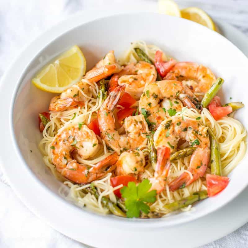 Shrimp Scampi with Asparagus and Tomatoes-3