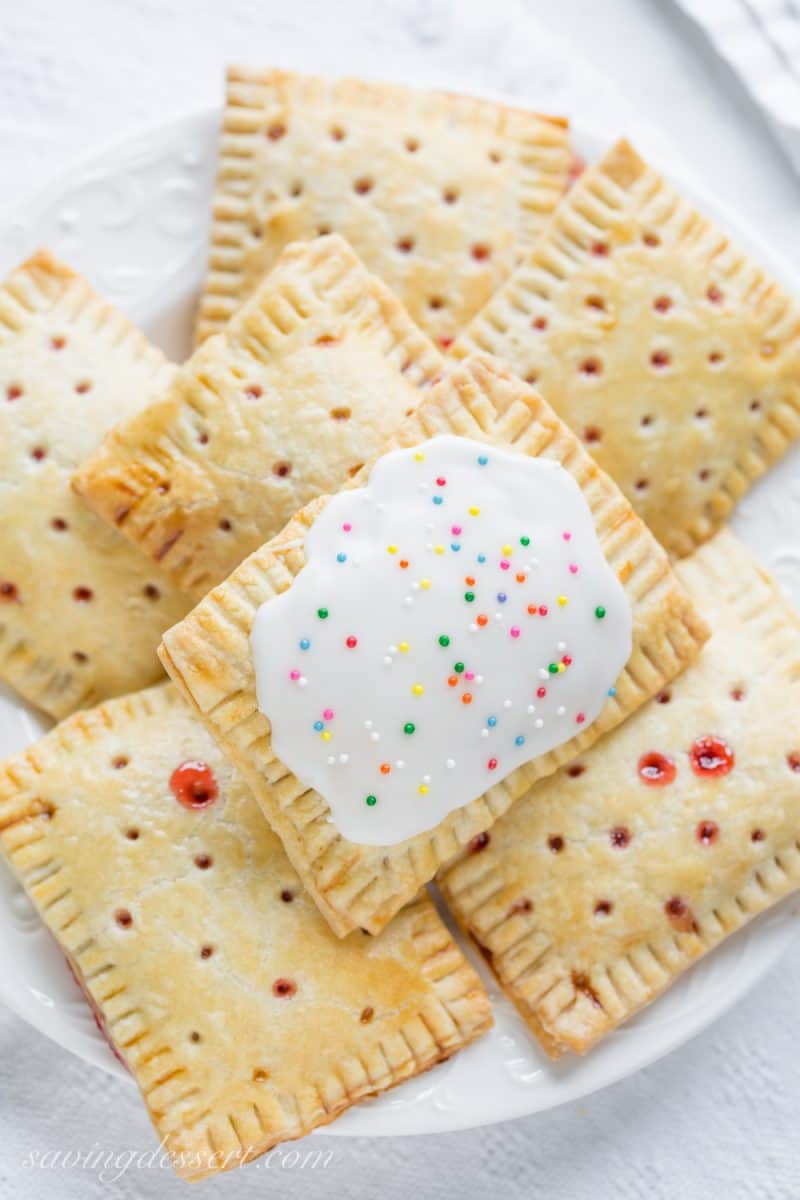 Homemade Strawberry Poptarts on a plate