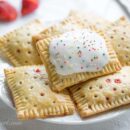 A plat filled with homemade strawberry poptarts