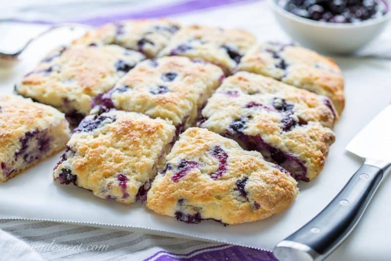 Blueberry Buttermilk Biscuits with a warm Blueberry Sauce