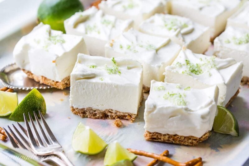 Dreamy & Creamy Margarita Pretzel Bars 