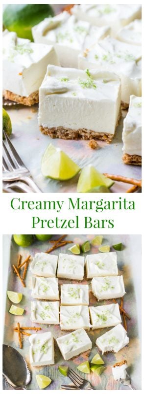 Dreamy & Creamy Margarita Pretzel Bars 