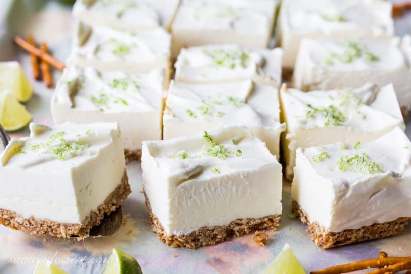 Dreamy & Creamy Margarita Pretzel Bars 