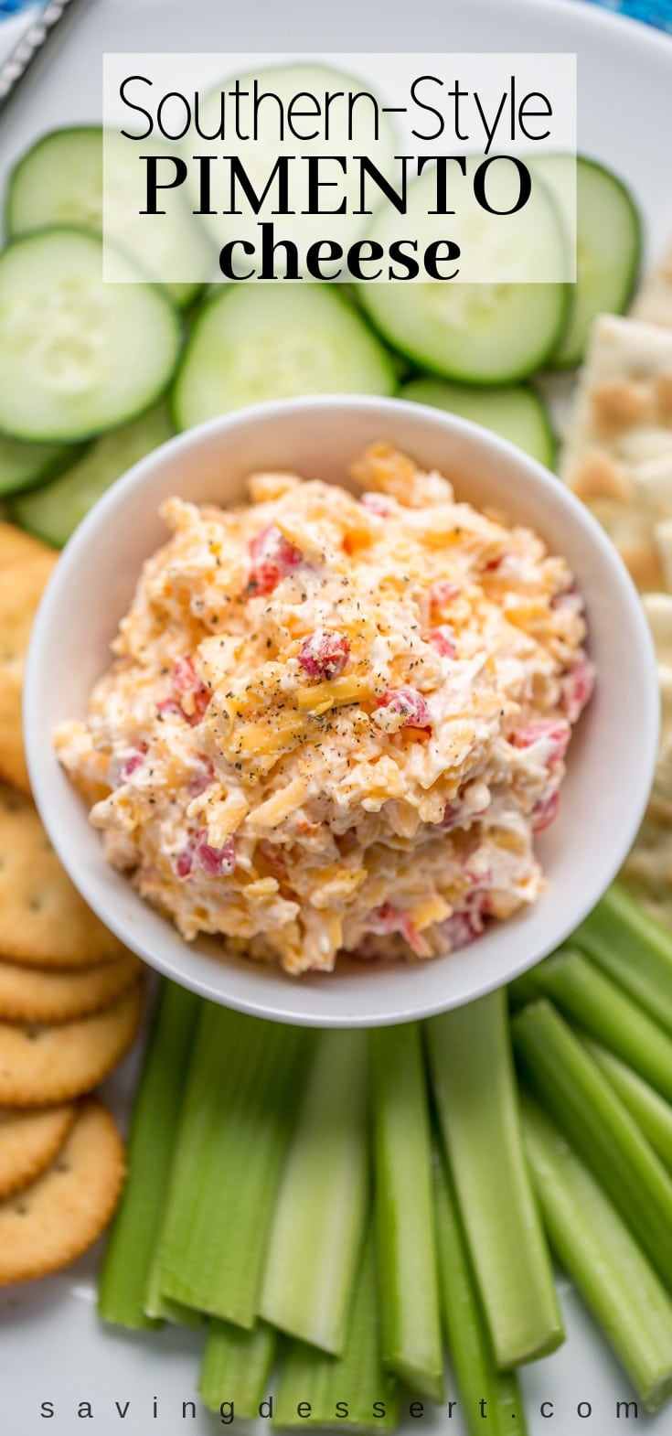 Southern-Style Pimento Cheese spread ... the quintessential southern food. #pimentocheese #cheesespread #cheddarcheese #southernstyle