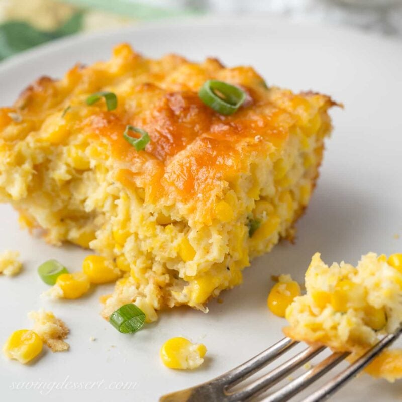 Spicy, Cheesy Corn Casserole with Jalapeños