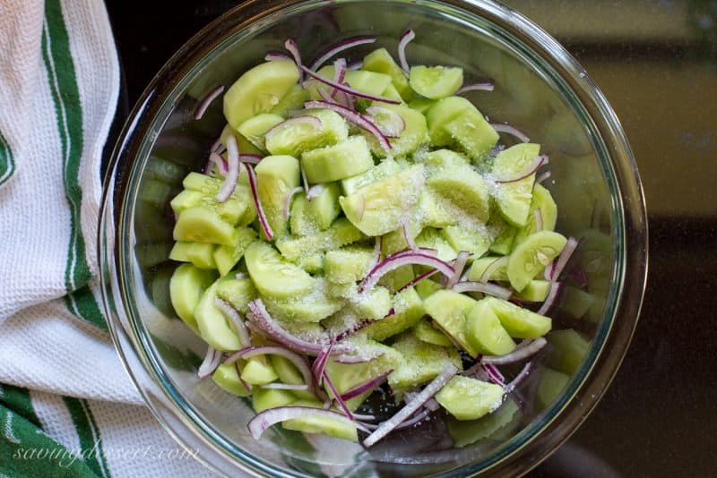 Crispy, Cold Cucumber Salad with fresh dill | www.savingdessert.com