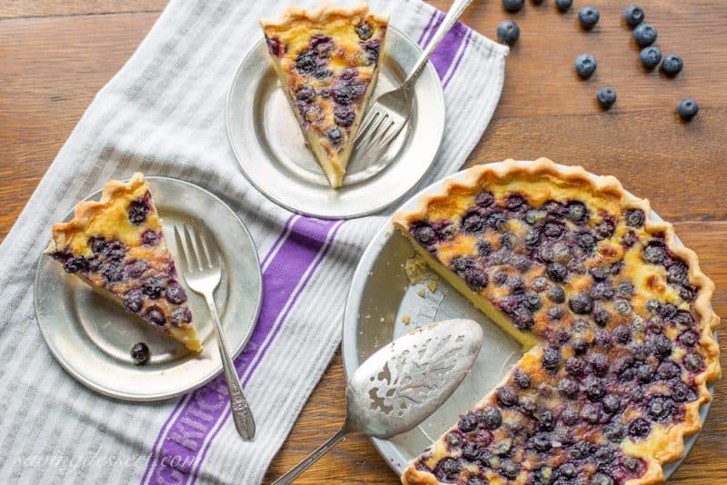 Sliced Blueberry buttermilk pie