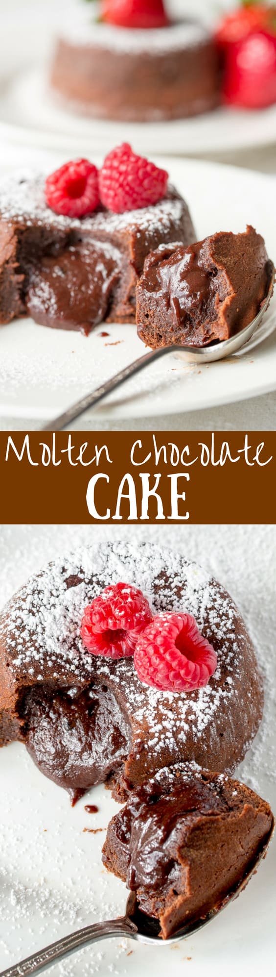 Molten Chocolate Cake -famous for it’s tender, moist cake, a light crispy crust, and gooey rich chocolate middle. www.savingdessert.com