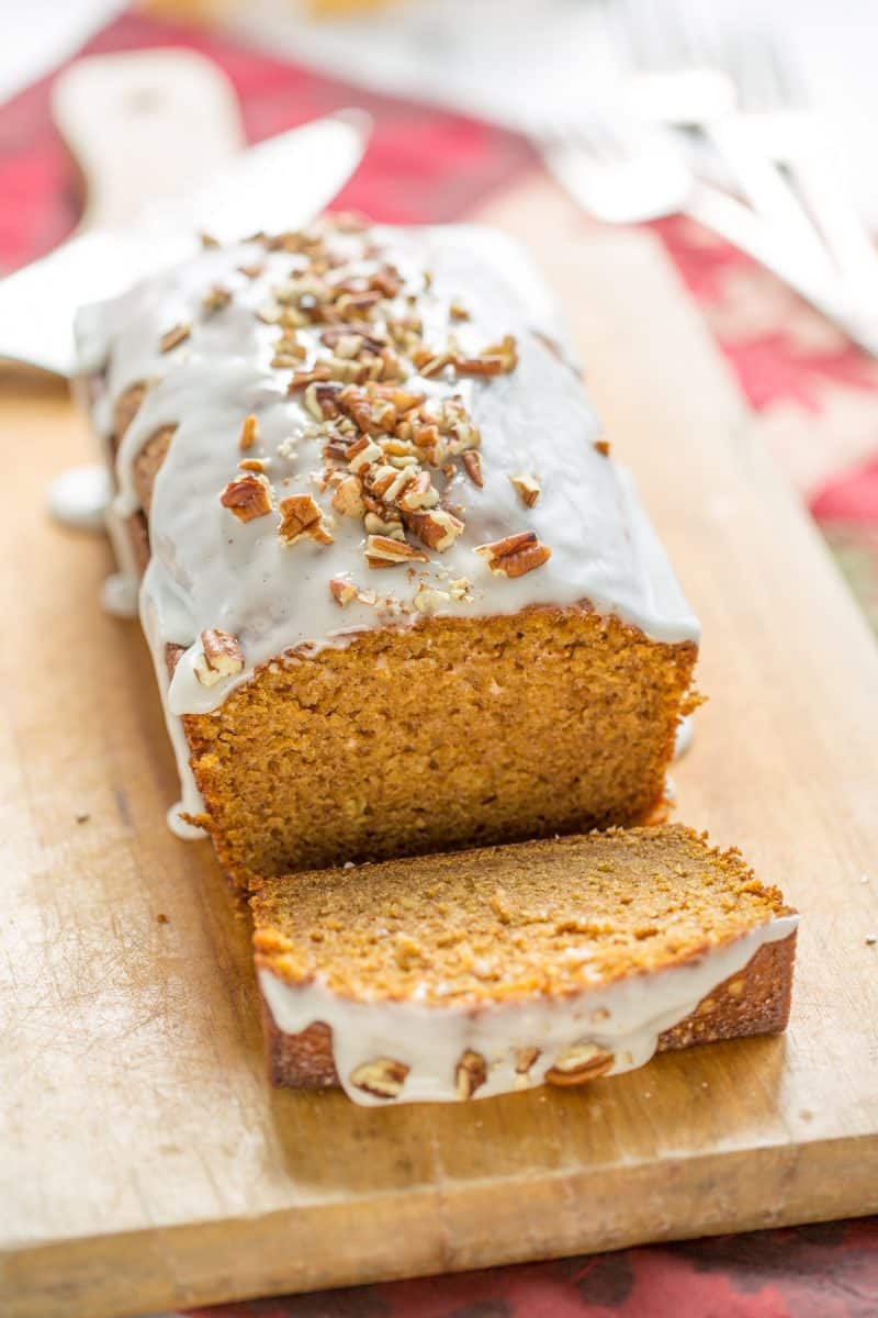 Pumpkin Loaf Cake - a richly spiced loaf cake with a moist and light texture that holds together beautifully. The fragrant spices are warm and sweet, and the easy to make recipe yields consistent, delicious results. www.savingdessert.com