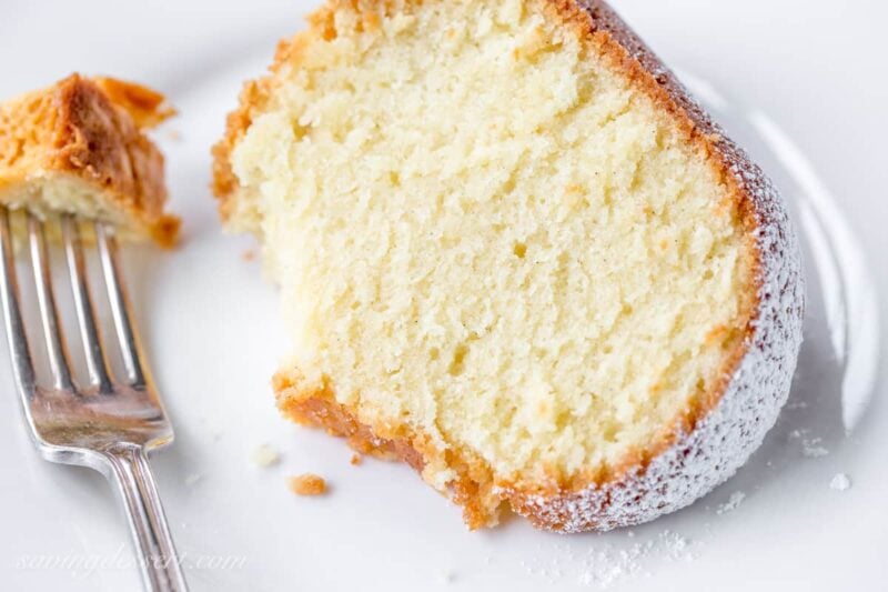 Perfect Every Time - Almond Pound Cake - tender and buttery, this pound cake is always a winner. Great toasted, served plain, with ice cream or added to trifles or as a layer in an ice cream freezer cake. www.savingdessert.com