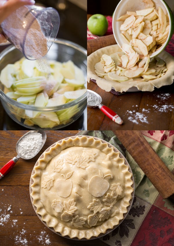 Classic Double Crust Apple Pie Recipe - the filling is made with tart, crisp apples then wrapped in a buttery, flaky pastry dough. Baked until golden brown then served warm with a scoop of ice cream. Nothing says home like apple pie! www.savingdessert.com