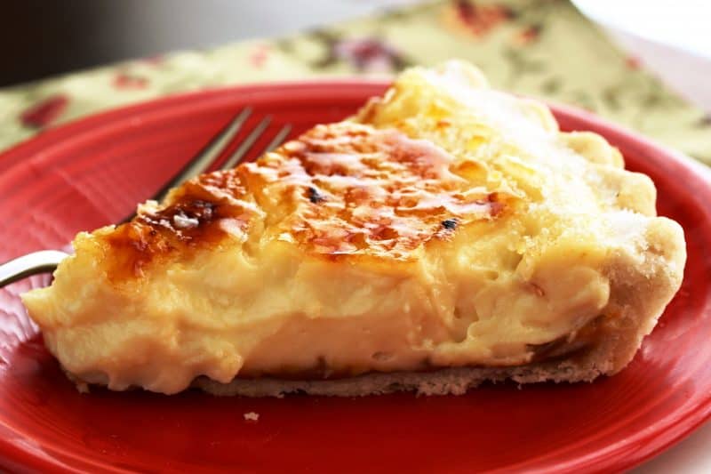 Crème Brûlée Pie - just like your favorite dessert except with a flaky crust and a caramel bottom. www.savingdessert.com