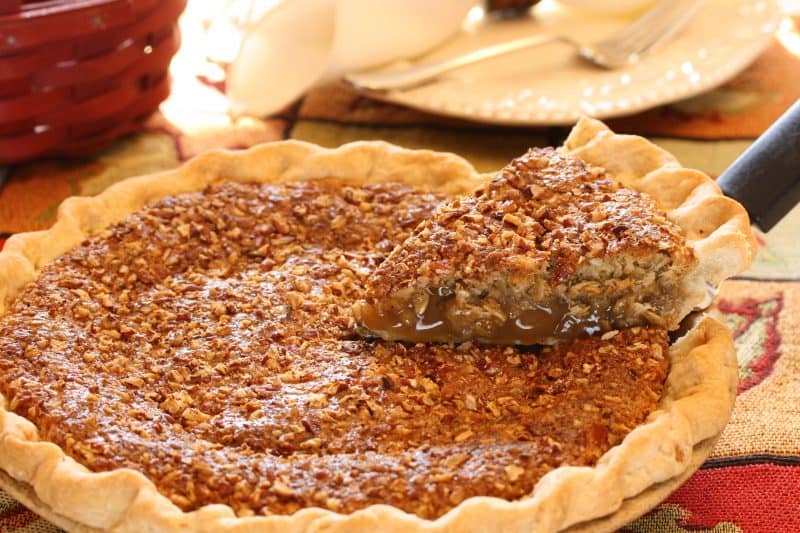 Old-Fashioned Oatmeal Pie - a delicious rich pie with creamy caramel center, and a nutty, oatmeal, coconut crust. www.savingdessert.com