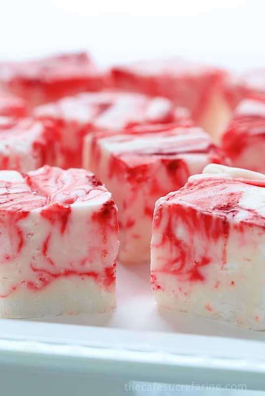Candy Cane Swirled Fantasy Fudge ~ from The Café Sucre Farine
