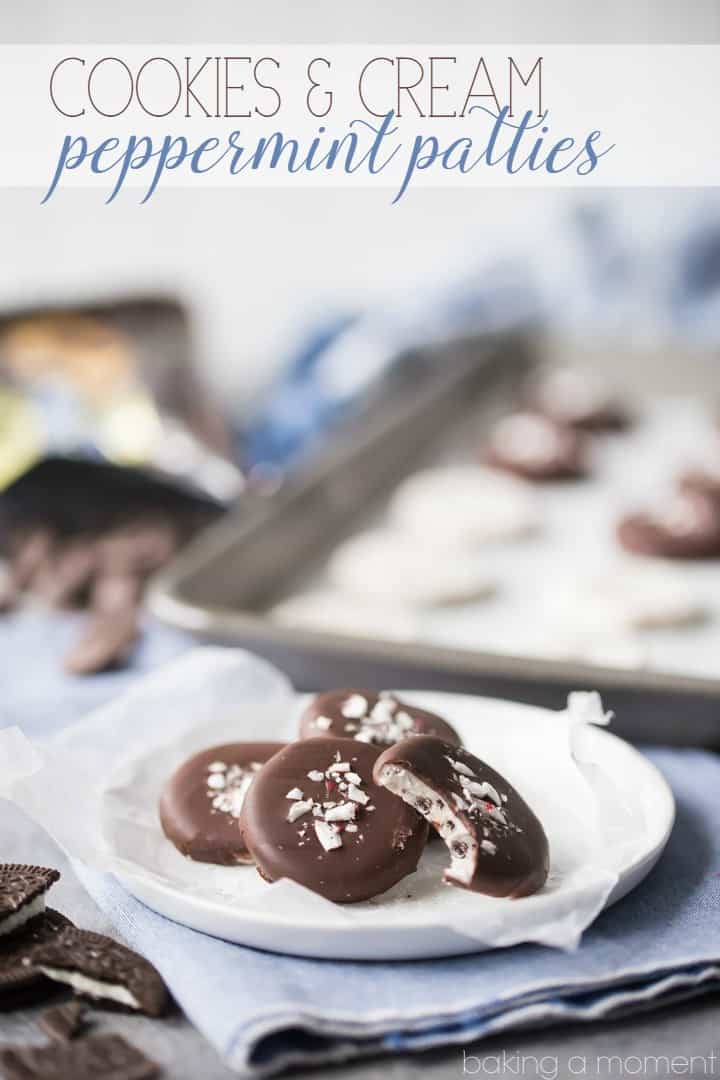 Cookies and Cream Peppermint Patties from Baking a Moment