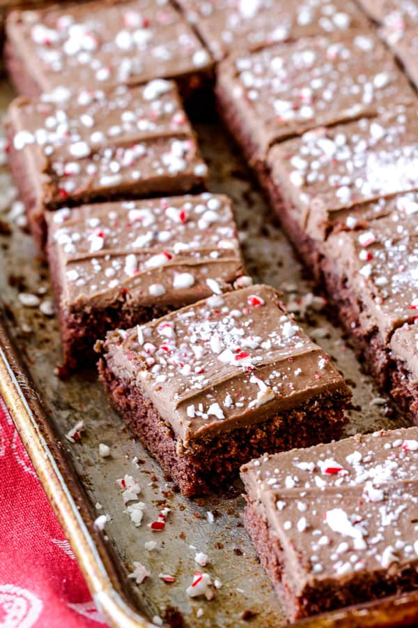 Peppermint Texas Sheet Cake ~ from RecipeGirl