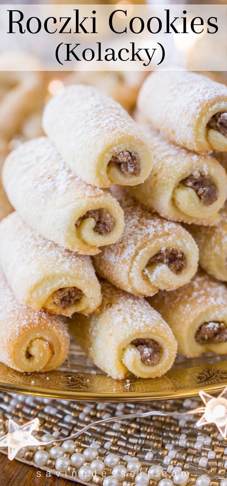 A stack of Roczki Cookies, also known as Kolacky.