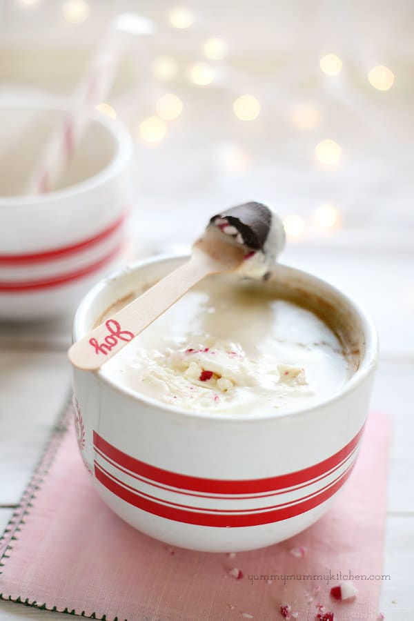 Peppermint Hot Chocolate and Mocha Spoons ~ from Yummy Mummy Kitchen